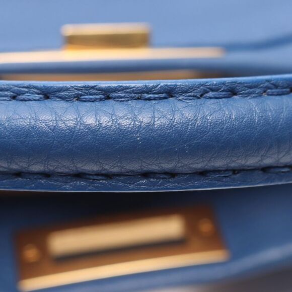 Fendi Handbag Peekaboo Regular Blue Leather Selleria Peekaboo Regular Ladies - Picture 8 of 11